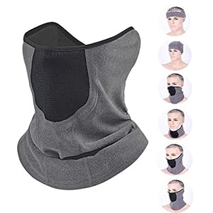 JTENG Multifunktionstuch, Winter Elastische Bandana Halstuch， Schlauchschal Mit atmungsaktiver Maske，Stirnband Schal für Motorrad Laufen Wandern ，Sonnenschutz Maske für Herren Damen