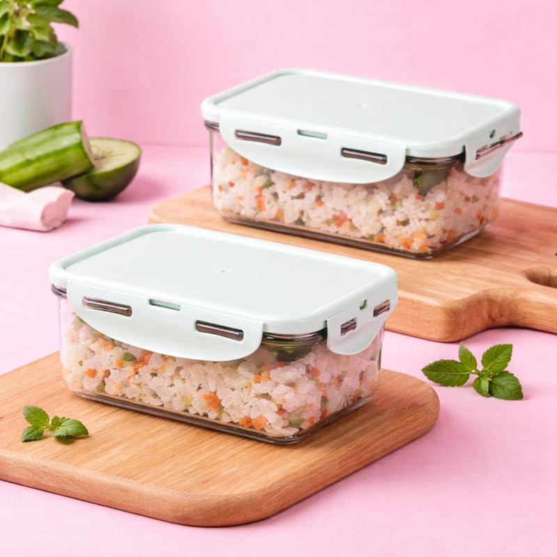 Image of LocknLock 750ml Food Storage Containers (Pack of 2) | Airtight, Leakproof, BPA-Free Plastic Boxes | Stackable Kitchen Containers for Lunch, Fridge & Pantry Storage