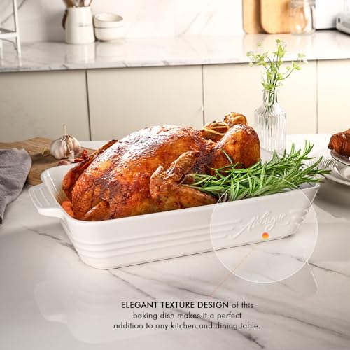 Casserole Dishes for Oven, Casserole Dish,9x13 Baking Dish with Handles Deep and Large Capacity,Cooking Dishes for Casseroles Lasagnas Roasted Vegetables Great Kitchen Gifts, White - Image 4