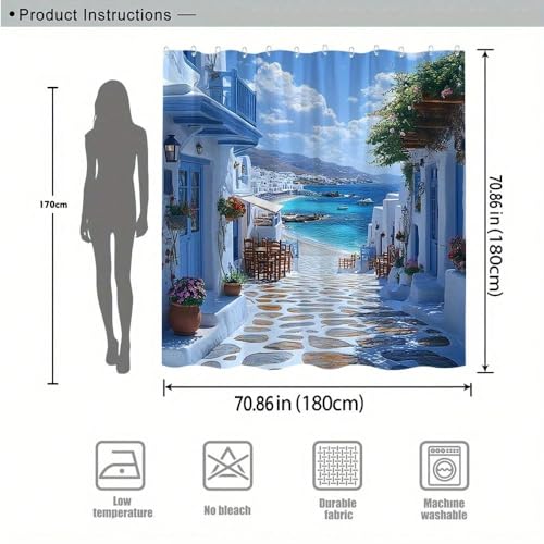 Rideau de douche grand format pour éviter les éclaboussures au sol - 7