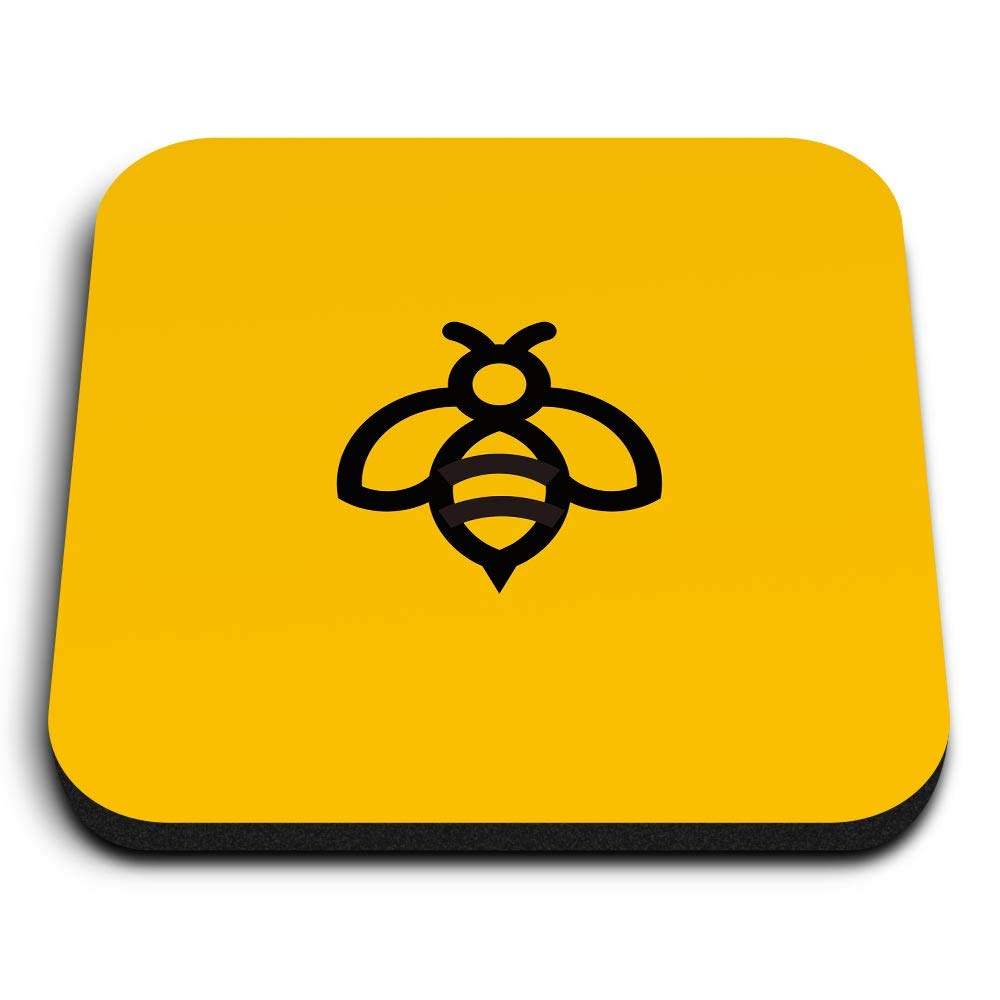 Destination Vinyl Ltd Multicolor 1 X Square Mdf Fridge Magnet - Yellow Bumble Bee Insect Bees 46490