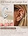 GEMQUEEN Silver Plated Ear Cuff Non Piercing Earrings for Women - Chunky Ear Cuffs Earring Non Pierced Ears Clip On Adjustable Fake Cartilage Jewelry 9 Pcs Set with 5A CZ