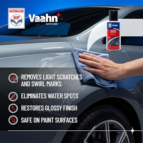 Image of HP Vaahn Car Restoration Kit | Exterior Touch-Up Kit | Scratch Remover (100ml), All Purpose Shiner (300ml) & Microfiber Cloth (40x40 cm, 500 GSM) | Paint Restore & Shine Combo