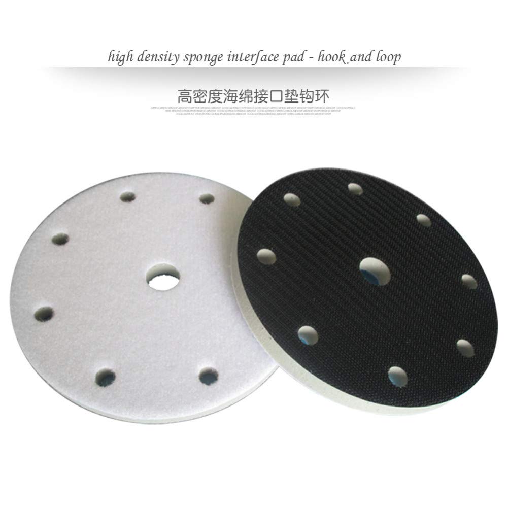 Almohadilla de interfaz de alta densidad 6"9 agujeros 150 mm Almohadilla de lijado de protección y amortiguación - Gancho y bucle