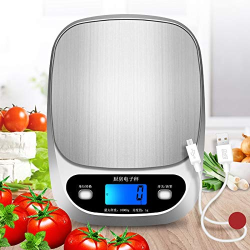 Bilancia portatile in grammi, Bilancia elettronica intelligente da 1 g/0,1 g, bilancia da cucina ad alta precisione, bilancia di conteggio impermeabile, bilancia di ricarica USB