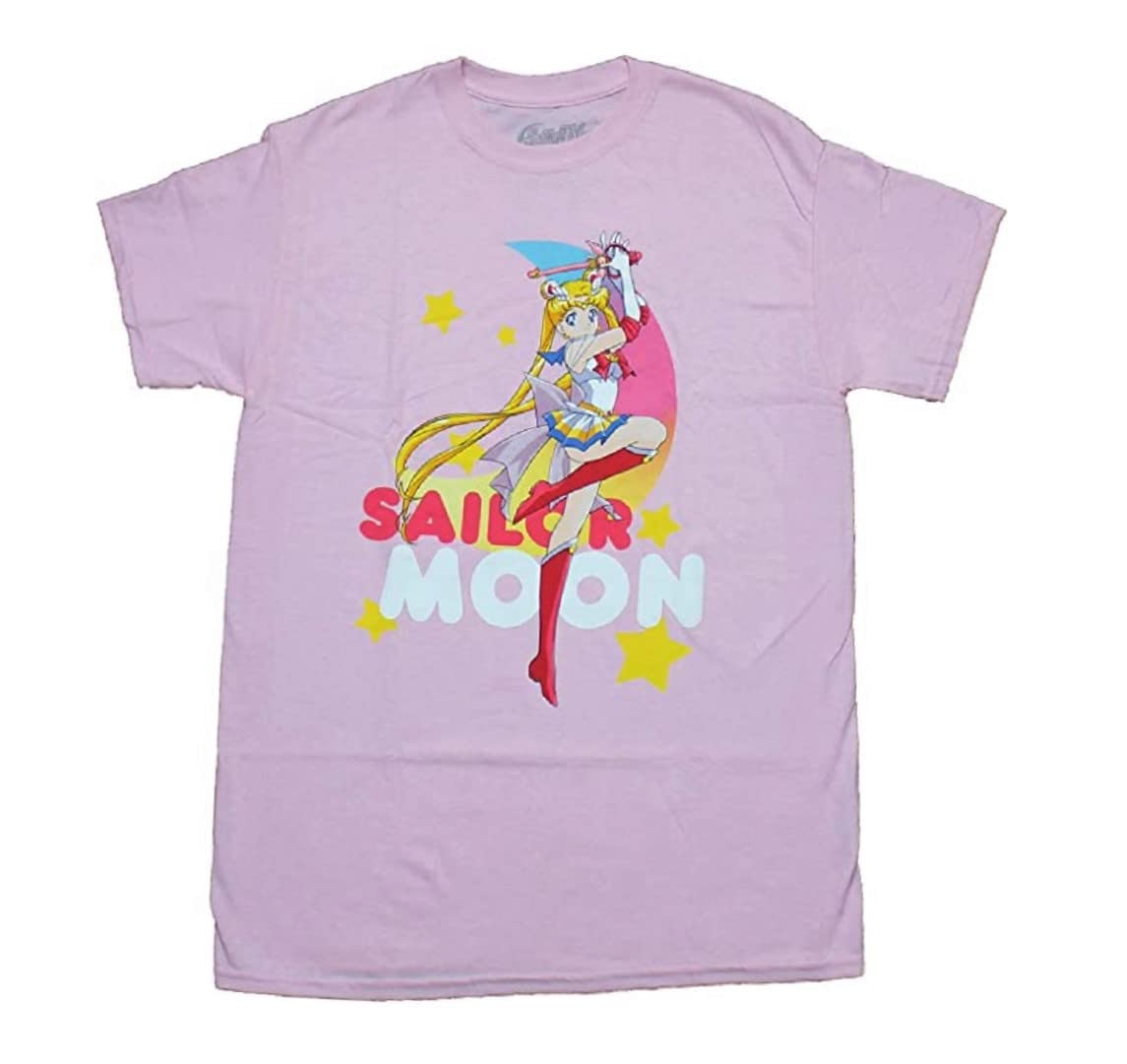 Great Eastern EntertainmentSailor Moon Supers Anime Officially Licensed Adult T-Shirt Pink