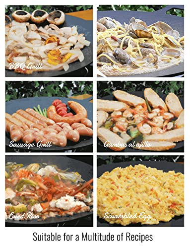 Zaigle Premium Korean Bbq Aluminum Griddle Grill - Portable 14 Inch Indoor/Outdoor Round Nonstick Skillet Pan - Compatible With All Heat Sources | Stovetop, Induction, Electric, Campfire, Gas Burner #TOP3