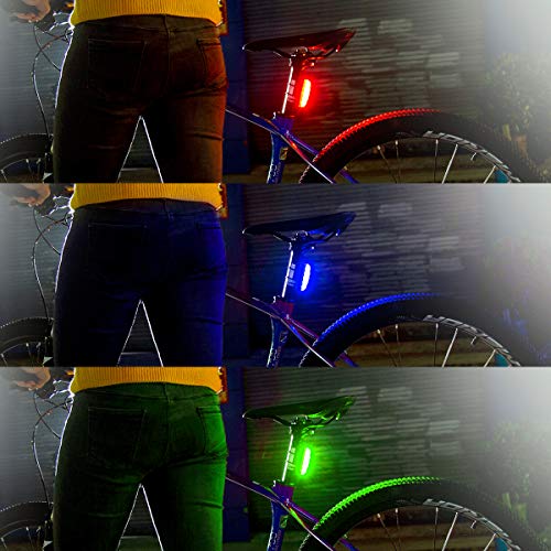 Bike Tail Light Usb Rechargeable-Super Bright Led Bicycle Rear Light With Red/Blue/Green Color Waterproof Taillight For Cycling Safety (Red/Blue/Green) #TOP5