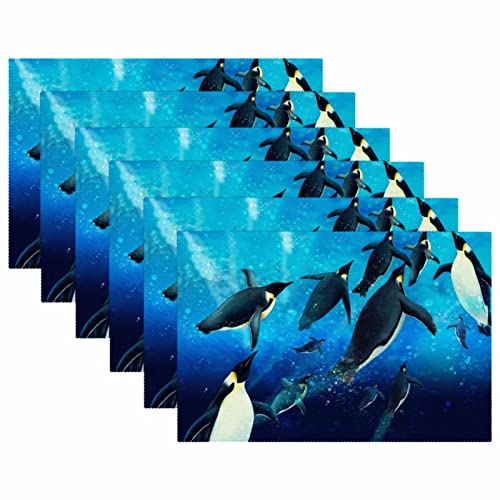 Set de table pingouin antidérapant résistant chaleur 30,5x45,7 cm lot de 6 table