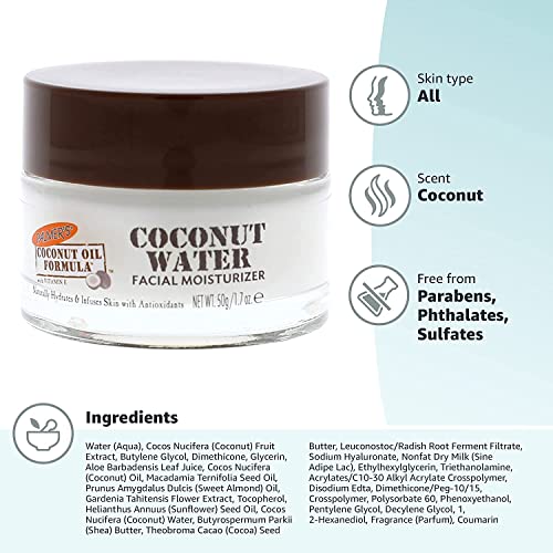 E.T.Browne-Palmer's Palmers Coconut Hydrate Facial Moisturizer 1.7 Ounce Jar (Pack of 3)