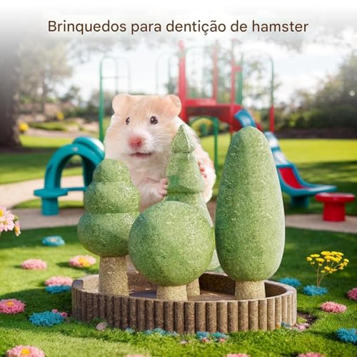 Brinquedos Para Pequenos Animais - Kit com 5 Brinquedos de Mastigação Tema Selva para Hamster,Decora