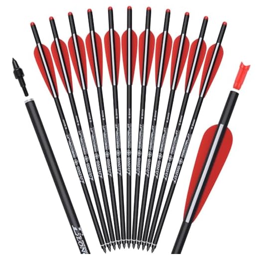 Generisch 26.5 Zoll Armbrustsehne, Armbrust Sehne Bogensehne für Armbrust Jagen Schießen Hält bis zu 175Lbs Zuggewicht aus (Rot) 7 TY Archery 12x Carbon Armbrustschrauben 16 Zoll Jagd Bogenschießen Pfeile mit 4" Flügelschraube Ersatz Pfeilspitze Spitze
