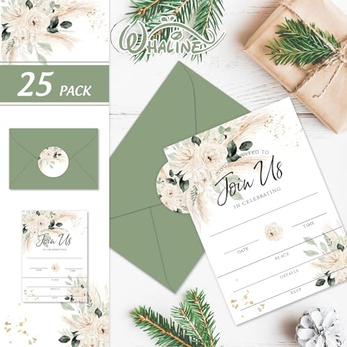 Whaline W11688 25 Sets Floral Invitations thumb #2