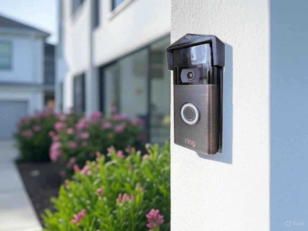PaulEkey Rain Sun Cover for Ring Video Doorbell Wireless 1-4 Clip on Made in the UK