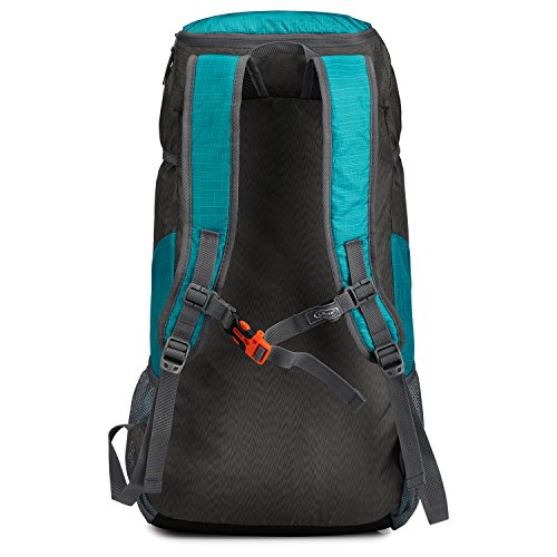 G4Free Lightweight Packable Hiking Backpack 40L Travel Camping Daypack Foldable (Grey/Green)