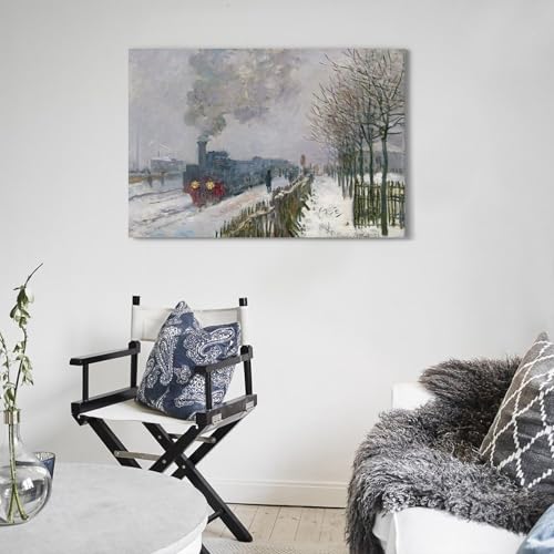 Monet Le train dans la neige tableau décoration murale - 5
