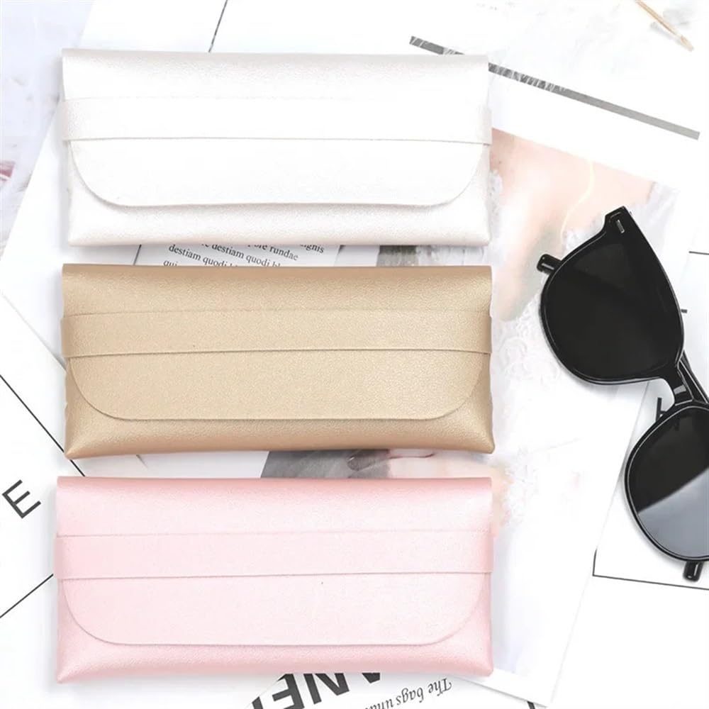 2/4/6 custodie protettive per occhiali da sole, occhiali da lettura, custodia protettiva da donna in pelle sintetica (rosa, 6 pezzi), rosa, Taglia unica