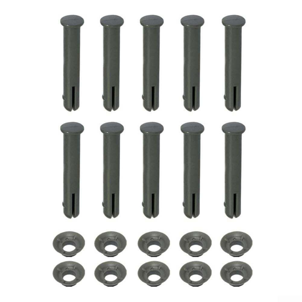 VEYFIY Pro Steel Pool Replacement Pin, and Gasket Set P61796, 60mm Long Gray Plastic Pins with Washers, for Round Frame Pools, 6 or 10 Sets(10sets)