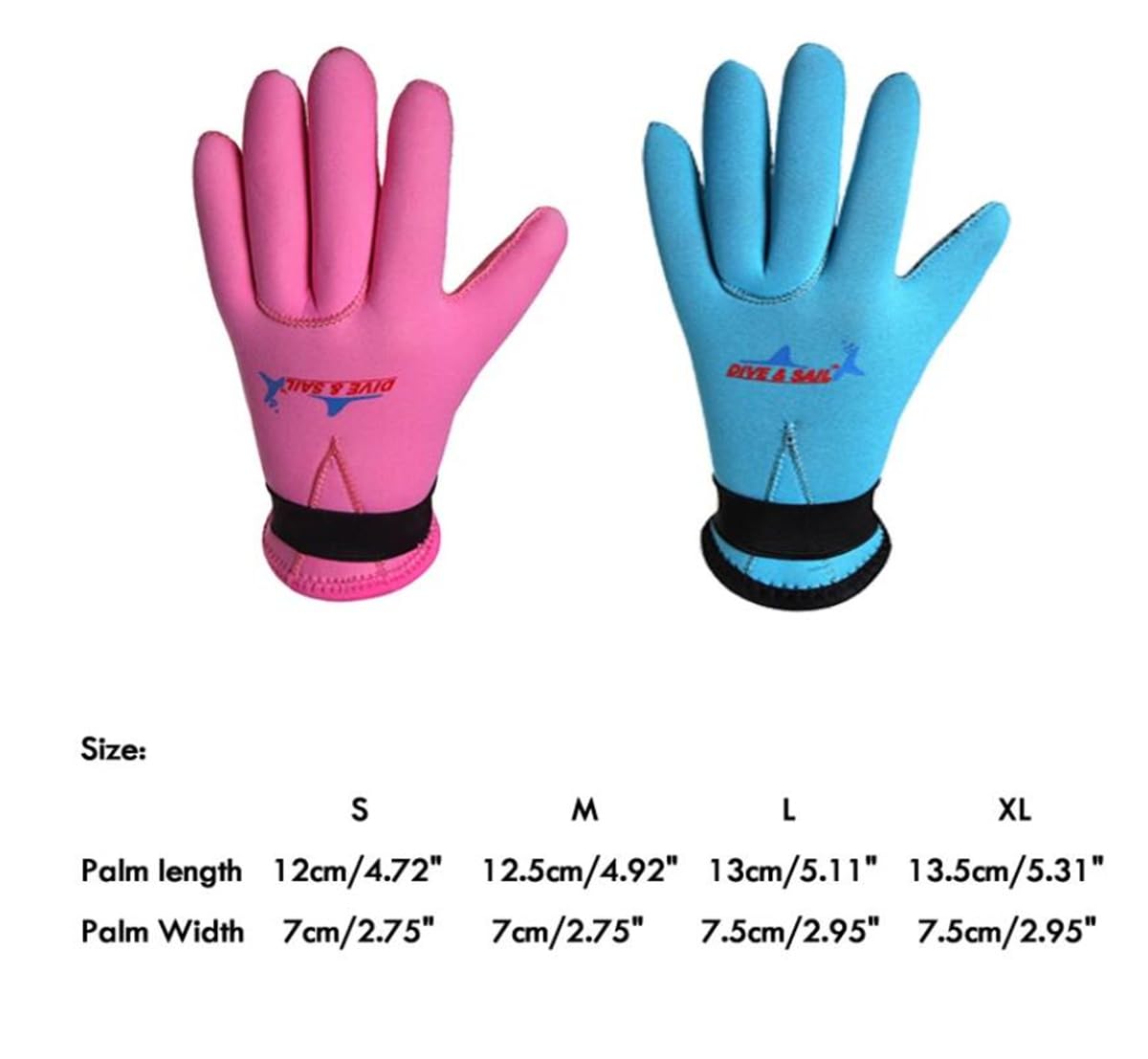 EXCEREY Kids Neoprene Skid-Proof Wetsuit Diving Gloves 3MM Surf Snorkeling Gloves(Blue, M)