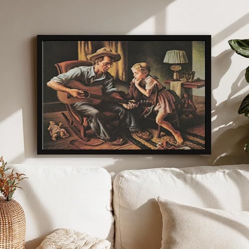 The Music Lesson Thomas Benton impression sur toile salon et bureau - 7