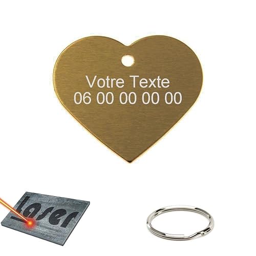 Mygoodprice - Medalla con forma de corazón para perro, gato y animales grabado personalizado en aluminio…