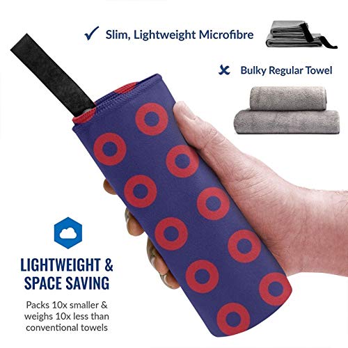 Red Donut Circles Microfiber Travel Towel Quick Dry Swim Gym Towel 31.5 X 15.8 Inch Absorbent With Loop Hand Towels For Kids Adults Camping Hiking Sports #TOP1