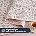 Wake In Cloud - Floral Quilt Set, Coquette Cottagecore Shabby Chic Flower Pattern for Women Teen Girls, Reversible Lightweight Bedspread Coverlet, 3 Pieces, Pink, Twin/Twin XL Size