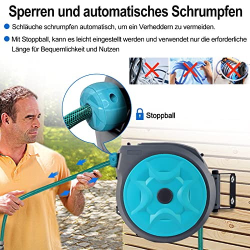 ️AufuN Schlauchtrommel 16m Schlauchaufroller gartenschlauch Aufroller