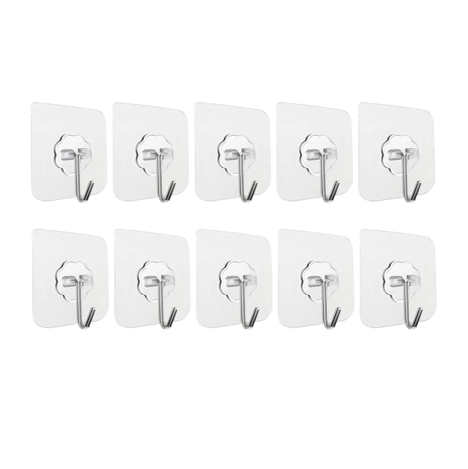 Pexlor 10Pcs Compatible For 5/10/20/40Pcs Transparent Seamless Hook, Strong Adhesive For Bathroom, Living Room, Wall Hanging Door(10Pcs)