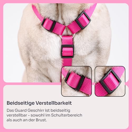 Chaba Guard Hundegeschirr für mittelgroße Hunde mit Kontrolle, Anti-Zug & Würgen, Verstellbar, Komfortabel und Leicht, Classic Step-in Brustgeschirr, Laufgeschirr, Dog Harness, Größe L, Fuschia