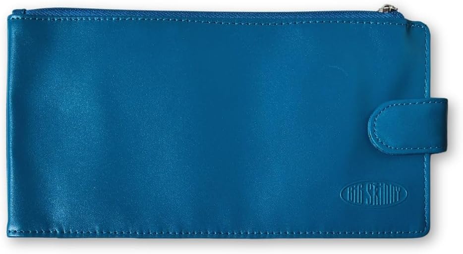 Big Skinny Womens RFID Blocking Leather Monte Cougar Long Wallet (Ocean Blue)