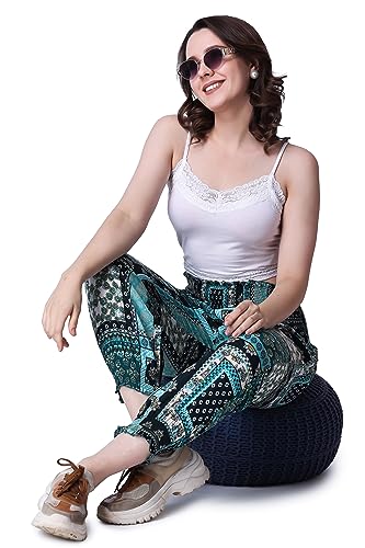 Image of POPWINGS Casual Boho Printed Joggers for Women || Stylish Western Women Joggers for Summer || Pull-On Women Joggers Pants || Women Joggers for Summer