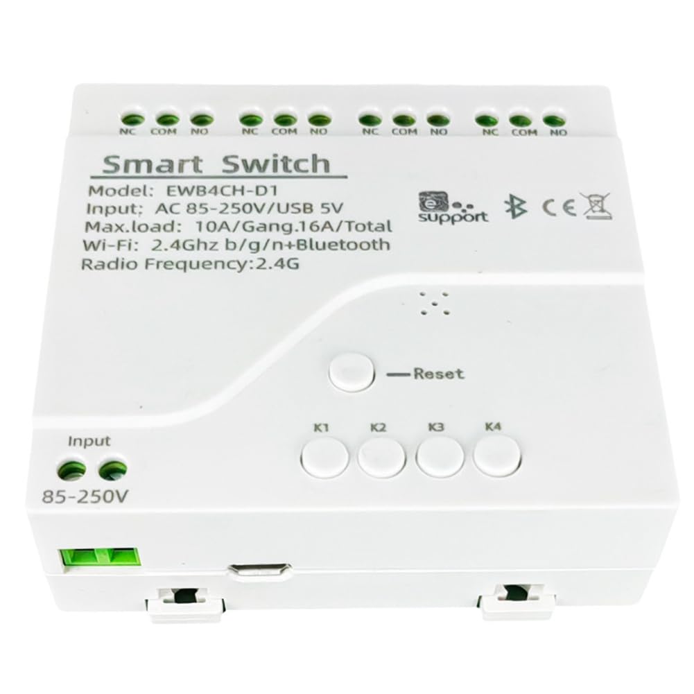 Vjsujehgy Switch 4 Channel WiFi Bluetooth Wireless Dry Contact Relay Switch Module APP Remote Control