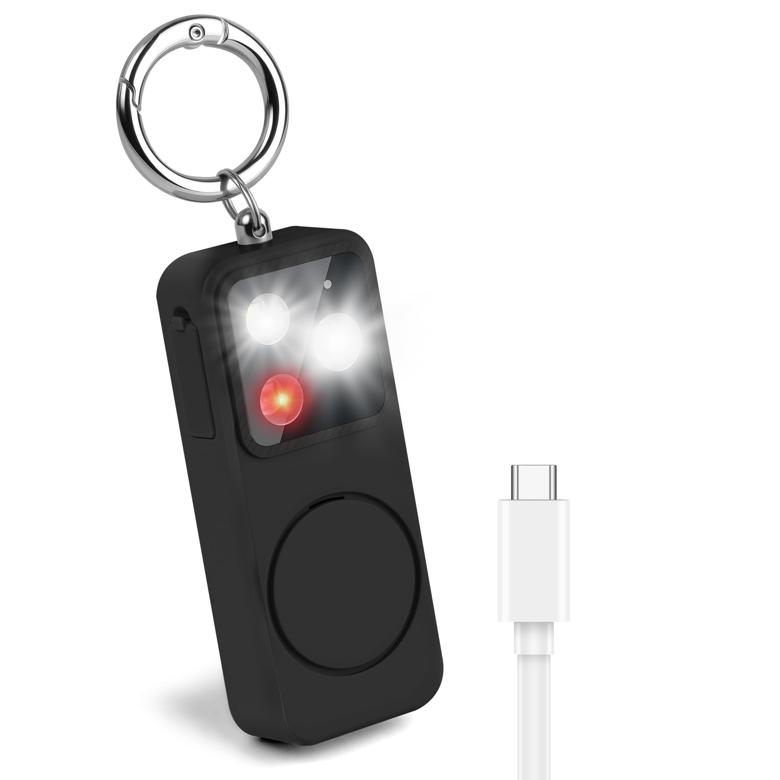 HOTUT Alarma Personal de Emergencia, 150dB con Luz Estroboscópica, Recargable, Llavero de Alarma de Seguridad para Ancianos/Mujeres/Niños/Alarmas de Seguridad de Autodefensa