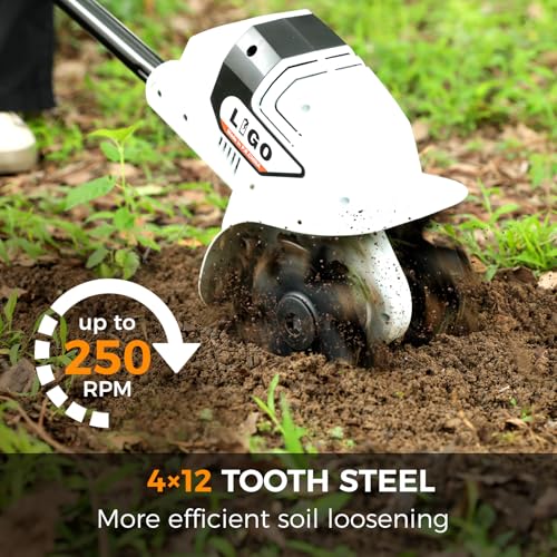 LIGO 20V Cordless Tiller - Efficient Cordless Rotavator with 2 Batteries for Long-Time Work, Adaptable to All Soil Conditions, 19cm Working Width & 15cm Depth for Small Garden 4 LIGO 20V Cordless Tiller - Efficient Cordless Rotavator with 2 Batteries for Long-Time Work, Adaptable to All Soil Conditions, 19cm Working Width & 15cm Depth for Small Garden - Image 4