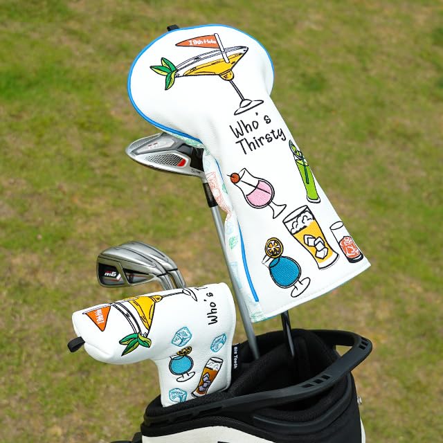 Big Teeth19th Hole Driver Headcover, Drink-Themed Womens Golf Club Covers, Funny Golf Club Covers for Women White Golf Gifts (Driver) - image 7