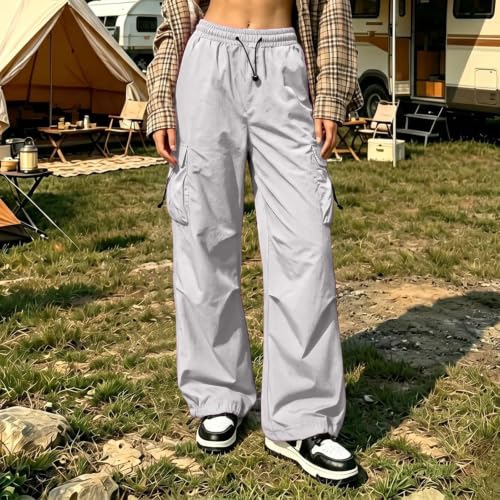 Womens Cargo Hiking Pants Y2K Stretchy Baggy High Waisted Jogger Trousers - image 3