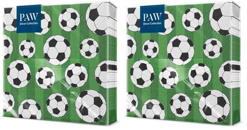 PAW - Serviette Papier 3 Plis (33 x 33 cm) I Lot de 40 I Parfait pour les Fêtes, les Anniversaires, les Célébrations I Décoration de Table Idéale Fête...
