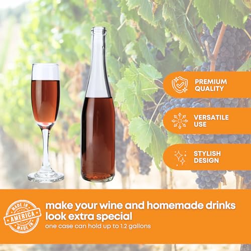 FastRack - 375 ml Clear Hock Liquor Wine Bottles (Pack of 12) | NO CORKS INCLUDED | W17 375ml Clear Flint Stretch Empty Glass Bottles for Drinks - Image 5