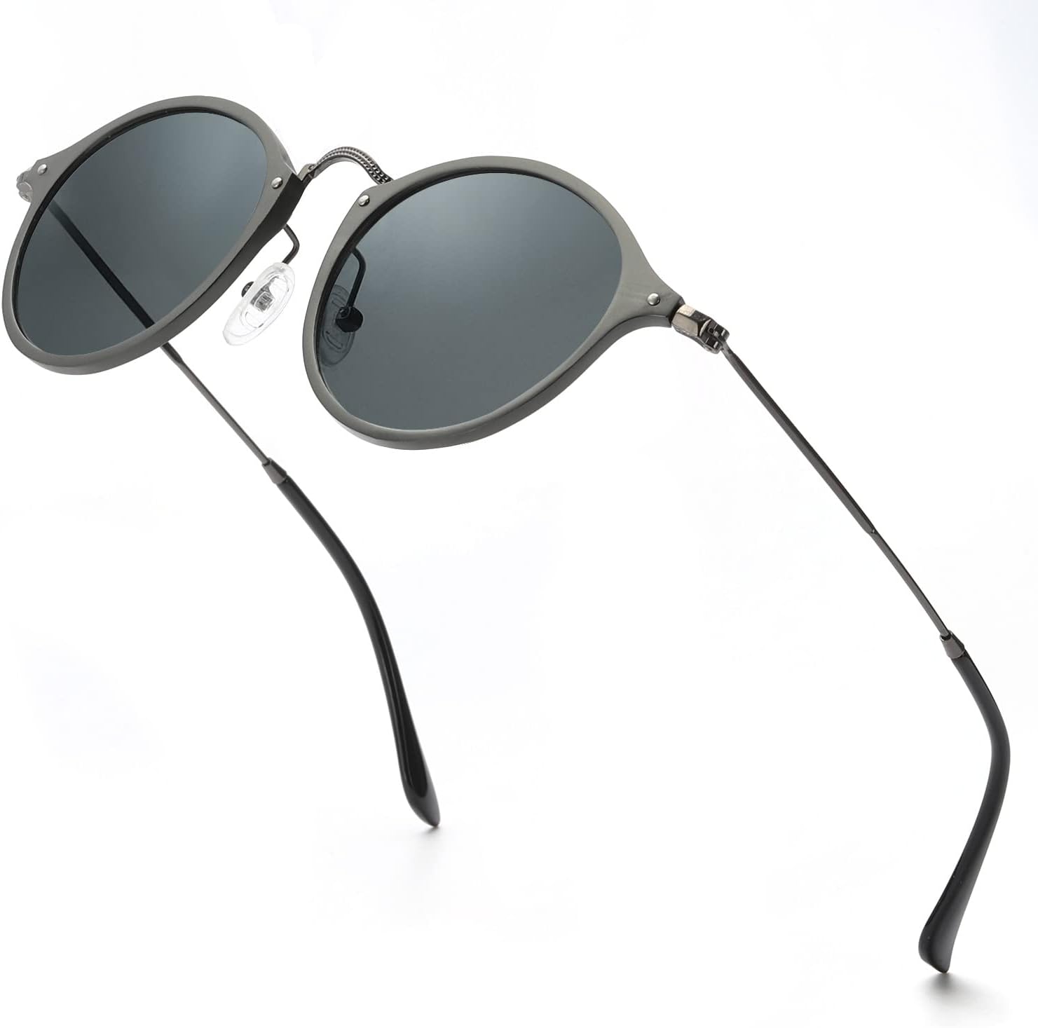 Small Polarized Round Sunglasses for Men Trendy Circle Classic Shades Al-Mg Frame - UV Protection