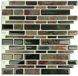 Crystiles Peel and Stick Self-Adhesive Vinyl Wall Tiles, Multi-Color Marbles Style, Item# 91010882, 10” X 10”, 1 Sheet Sample