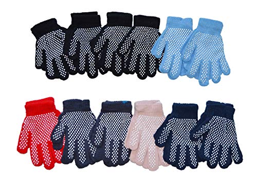 OPT. 12 Pairs Kids Children Boys Girls Stretchy Magic Winter Gloves. Crafts Party Garden Gifts Seasonal Winter Gloves.