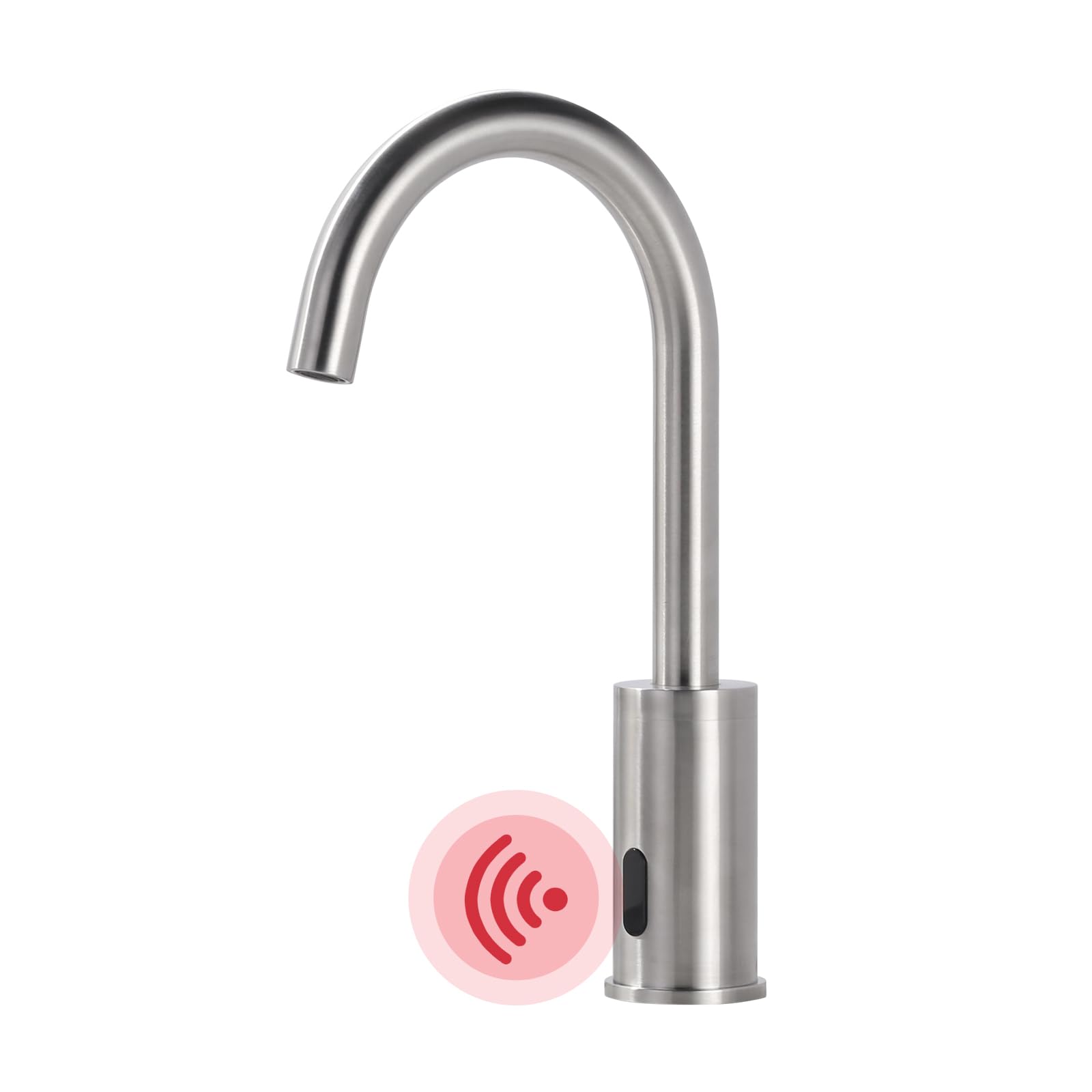 Robinet de Lavabo Sans Contact Automatique à Capteur pour Salle de Bain, Nickel Brossé