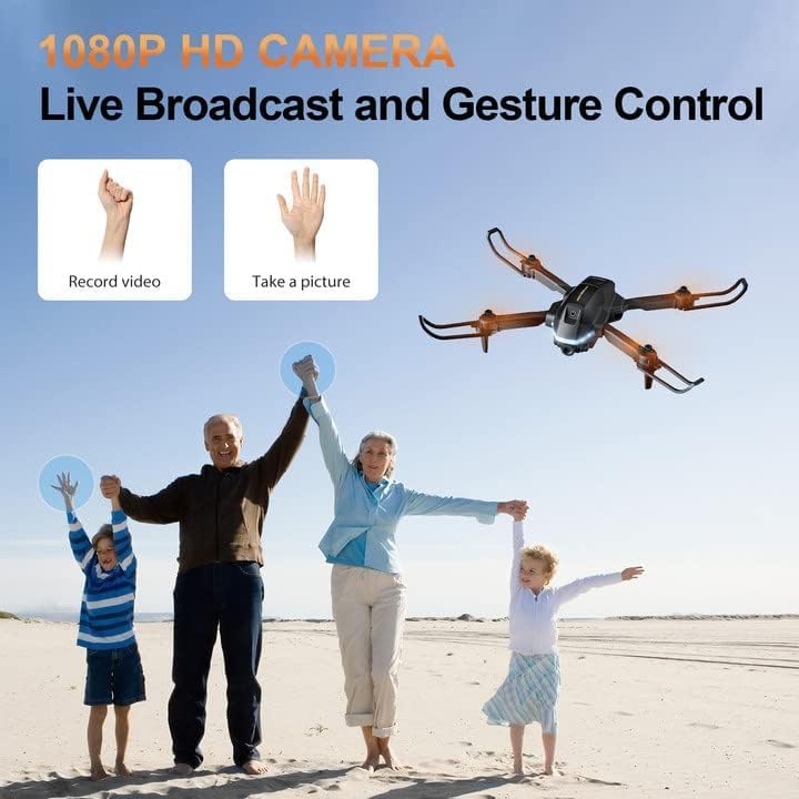 Image of HILLSTAR Foldable Remote Control Obstacle Avoidance Drone with Dual Camera HD Wide Angle Lens Optical Flow Positioning with 1800Mah Battery WiFi FPV 4-Axis Dual Camera with 7 colors Flash Light