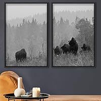 2 Piece Framed Canvas Wall Art Animals Canvas Prints Home Artwork Decoration for Living Room,Bedroom - 16