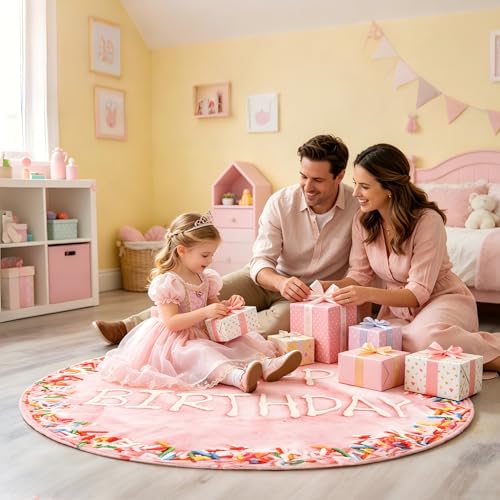 Image of Bnuitland Pink Birthday Cake Blanket, 300 GSM Double Sided Giant Realistic Funny Gift Throw for Sofa Bed, Super Soft Novelty Food Blanket for Kids /Pets and Adults