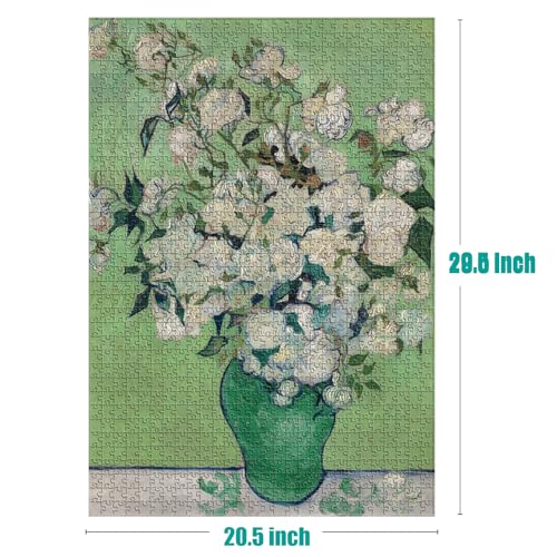 Rompecabezas Antelope de 1000 piezas para adultos: Rosas, de Vincent Van Gogh (1890), licencia oficial, acabado mate, sin polvo miniatura 3