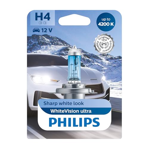 Philips 12342WVUB1 WhiteVision Efecto Xenon H4 Bombilla para Faros Delanteros, 4.200K