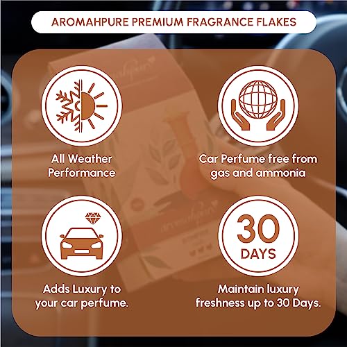 Image of Aromahpure Premium Car Perfume Flakes - Royal Oud, Luxury Car Air Freshener made Organically with Essential Oil, Grains, and Flakes - 50 Gms, fragrant for 30 days.(Pack of 2), IFRA certified