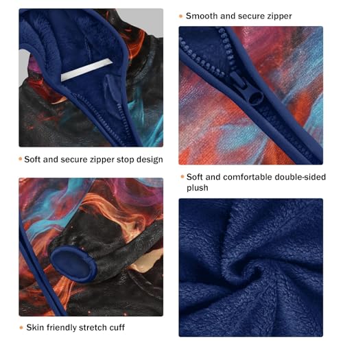 Car Flames Girls Fleece Jacket Girls Fall Jacket Girls Zip Up Hoodie Girls Sherpa Jacket 2-10T3